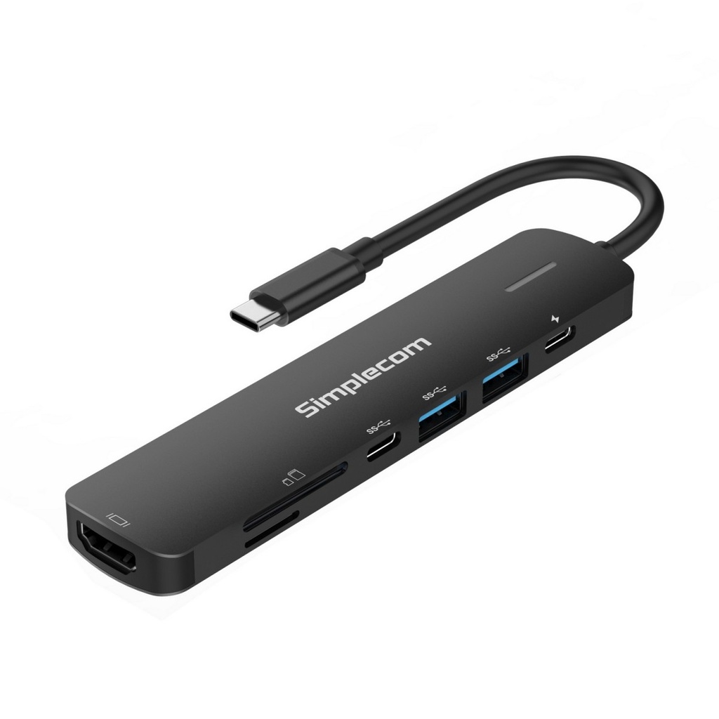 9350414003236 Simplecom CHT570 USB-C SuperSpeed 7-in-1 Multiport Hub Adapter HDMI 2.0 Docking Station
