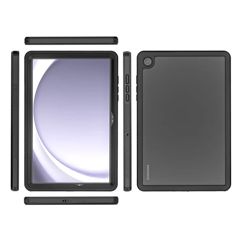 6976552042932 Generic Samsung Galaxy Tab A9+ WaterProof Case Black - Support Smart Control Keyboard, 360° Rotation, DustProof, SnowProof, IP68