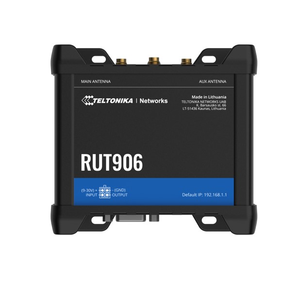 4779051840830 Teltonika RUT906 Industrial Cellular Router, Dual-SIM Cellular 4G LTE, WAN Failover, with 4x Ethernet Ports, PSU included