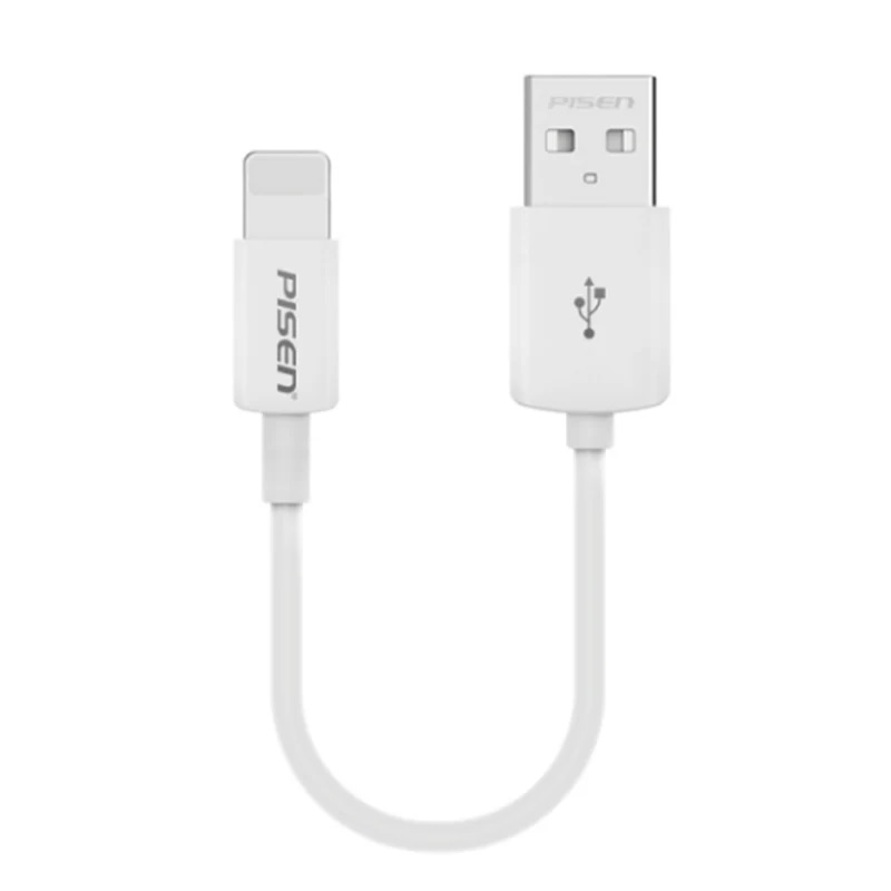 6902957366588 Pisen Lightning to USB-A Cable (20cm) White - Support Both Fast Charging and Data Cable, Stretch-Resistant, Lightweight, Apple iPhone/iPad/MacBook