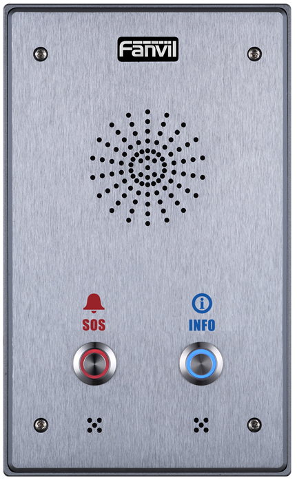IPF-I12D2 Fanvil I12D 2 Outdoor Audio Intercom, 2 SIP Lines, 2 Button, 2 SIP Lines, PoE, Full-duplex speakerphone, AIO: door access, intercom and paging service