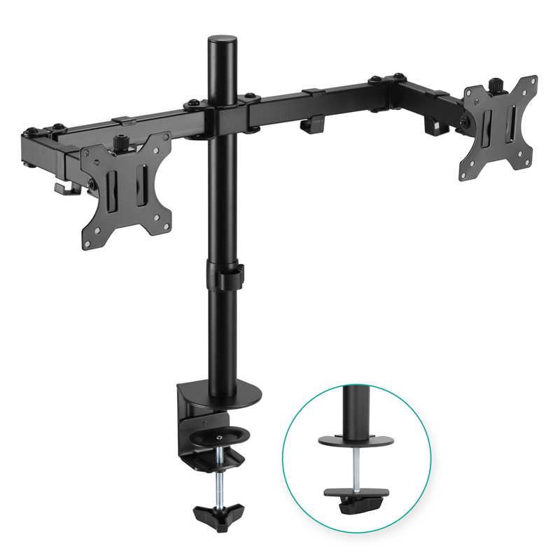 9346396002886 mbeat® activiva ErgoLife Dual Monitor Screen Double Joint Monitor Arm Detachable VESA 360° Rotary Two Mounting Options Net Weight: 4.3kg