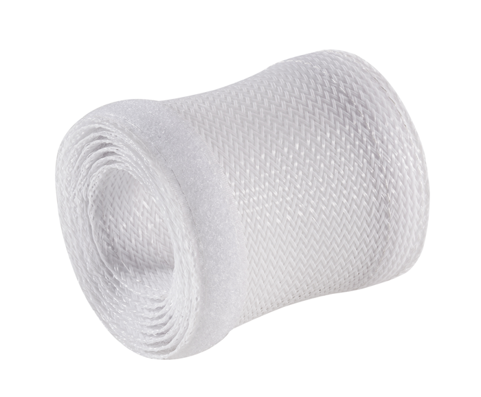 6956745166003 Brateck Flexible Cable Wrap Sleeve with Hook and Loop Fastener (135mm/5.3" Width) Material Polyester Dimensions 1000x135mm --White (LS)