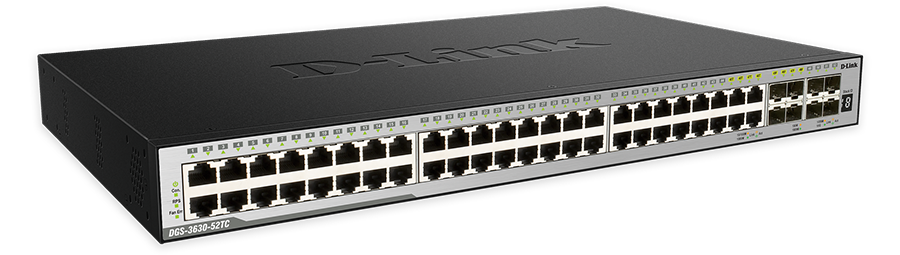DGS-3630-52TC 52-Port Gigabit xStack Layer 3+ Managed Stackable Switch with 48 1000Base-T and 4 10 GbE SFP+ Ports (Advanced Layer 3 functionality requires Enhanced