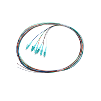 015.012.1410 Fibre Pigtail LC OM4 Multimode 2m - 6 pack Rainbow - Aqua Connector | Backward Compatible With OM3