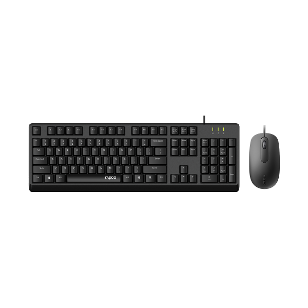 6940056122957 RAPOO X130pro - Wired Keyboard and Mice Combo Black with Spill Resistant / 1000dpi Optical Business and Office choice