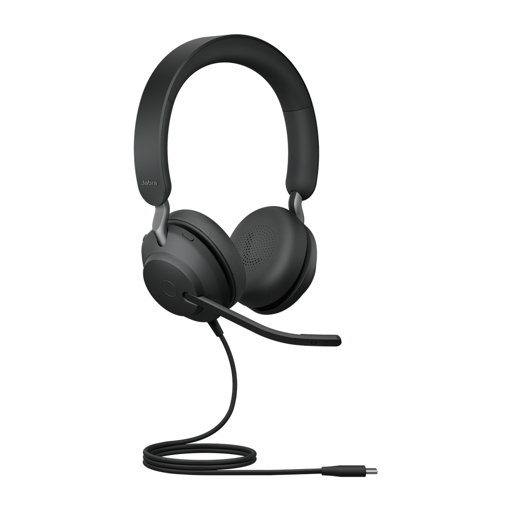 5706991028072 Jabra Evolve2 40 SE Wired USB-C UC Stereo Headset, 360° BusyLight, Noise Isolationg Ear Cushions, 2Yr Warranty, Plug-and-play, 3-Microphone Technology