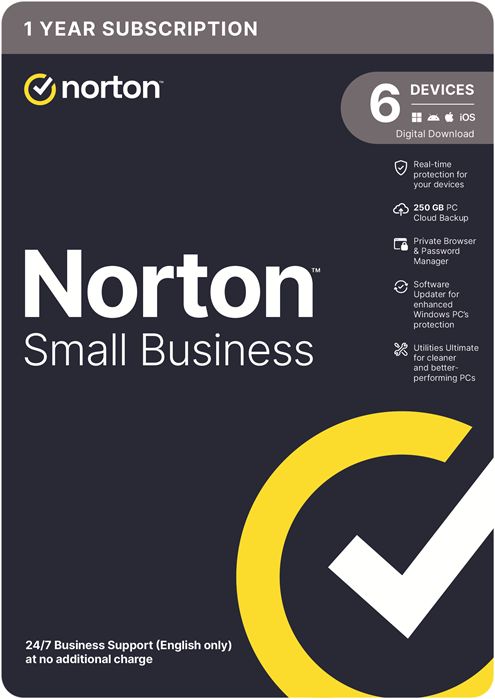 SNN-SB-250G-6D Norton Small Business 250GB AU 1 User 6 Devices, 12 Months, Digital Key via Email (Available on Leader Cloud)