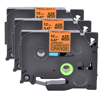 TZE-B31 12MM BLACK ON FLUORO ORANGE TZ TAPE