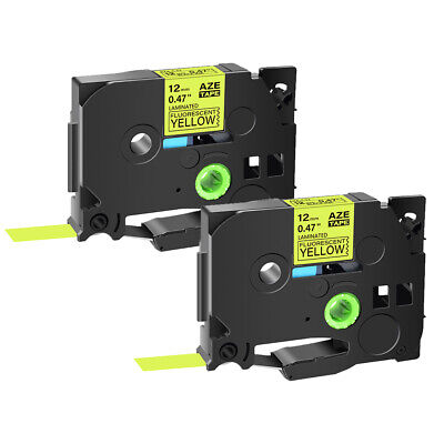 TZE-C31 12MM BLACK ON FLUORO YELLOW TZ TAPE