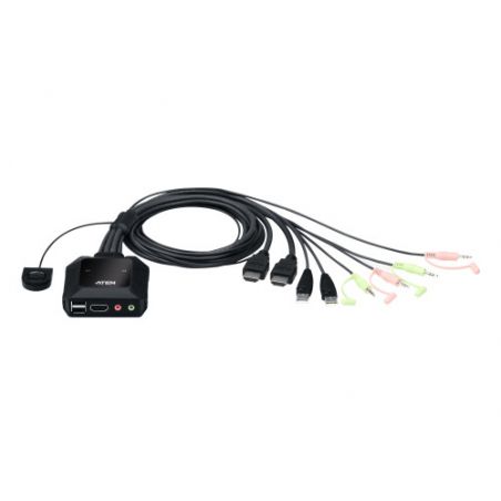 CS22H-AT Aten 2 Port USB 4K @60Hz HDMI Cable KVM Switch