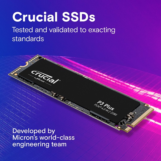 4TB SSD,  Plus, M.2 2280 NVMe PCIe 4.0, Read up to 4,800MB/s, Write up to 4,100MB/s, 2M Hours MTBF, 800TBW