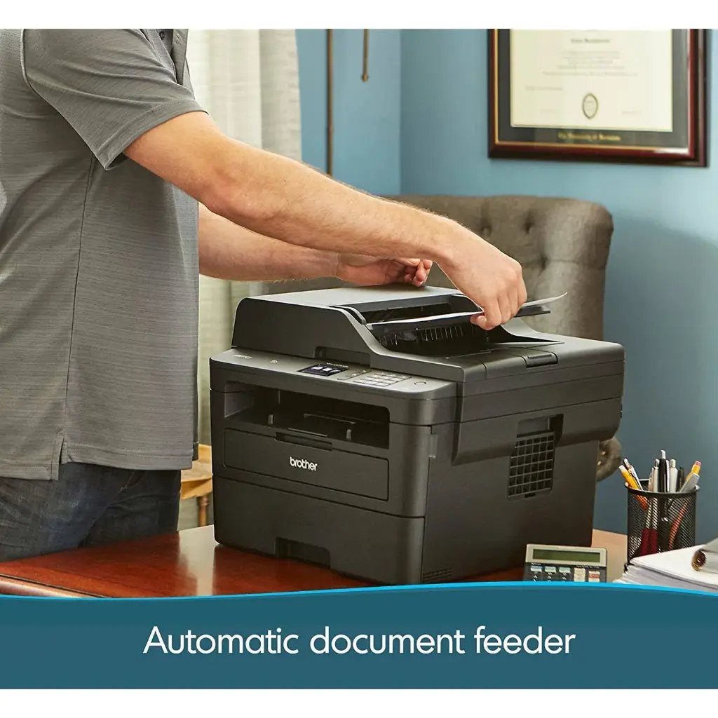BROTHER MFC-L2750DW Wireless Mono Laser All-in-One-34 ppm,LAN,WiFi,NFC,Auto 2-Sided Print&Scan,FAX, ADF,PCL6/PS Support,2.7" Touchscreen