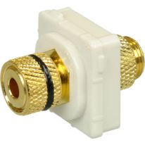 005.008.0052 Banana Plug to Binding Post BLACK (White Bezel)