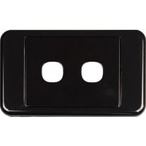 [016.002.0008] 016.002.0008 2 Way Australian Style Wall Plate Black