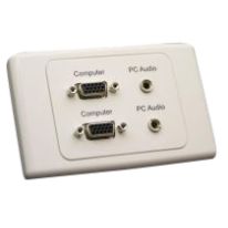[016.006.0010] 016.006.0010 Dual SVGA Wall Plate with 3.5mm Audio Outlet - EOL