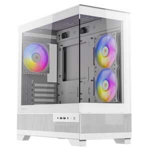 [CX500M RGB White] CX500M RGB White Antec  Tempered Glass mATX Mid-Tower Gaming Case