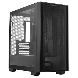 [A21 ASUS CASE/BLK] ASUS A21 Black Micro ATX Case, Tempered Glass Side Window, No PSU