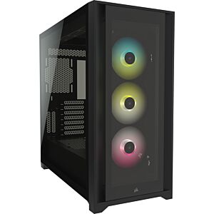 Corsair CC-9011212-WW iCUE 5000X RGB Tempered Glass Mid-Tower Smart Case Black
