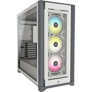 Corsair CC-9011213-WW iCUE 5000X RGB Tempered Glass Mid-Tower Smart Case White