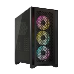 Corsair CC-9011240-WW 4000D RGB Airflow Tempered Glass Mid Tower ATX Case Black
