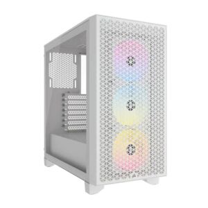 CC-9011256-WW Corsair 3000D RGB Solid Steel Front ATX Tempered Glass White