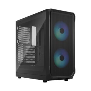 Fractal Design FD-C-FOC2A-03 Focus 2 Tempered Glass RGB ATX Gaming Computer Case Clear Tint Black