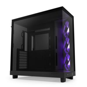 NZXT CC-H61FB-R1 H6 Flow RGB Compact Dual-chamber Mid Tower ATX Case - Black
