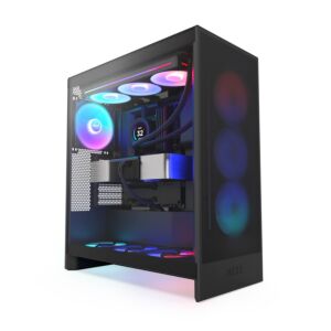 CM-H72FB-R1 NZXT  H7 Flow RGB (2024) Tempered Glass Mid-Tower ATX Case Black