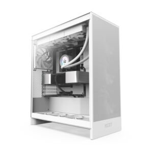 CM-H72FW-01 NZXT  H7 Flow (2024) Tempered Glass Mid-Tower ATX Case White