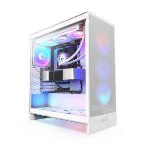 NZXT CM-H72FW-R1 H7 Flow RGB (2024) Tempered Glass Mid-Tower ATX Case White