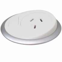 [015.051.0008] OE Elsafe: Pixel 1 x GPO / 1 x Data Coupler with 800mm Lead and J Coupler - White/Silver