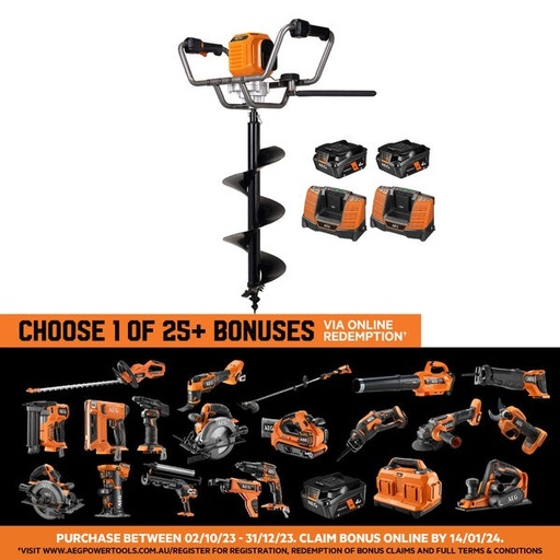 A18FPHD142 2X18V (36V) 4.0Ah FUSION Post Hole Digger Kit
