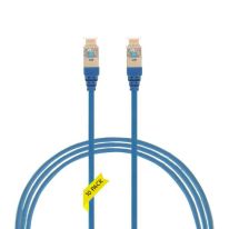 [004.300.0000.10PACK] 0.25m CAT6A RJ45 S/FTP THIN LSZH 30 AWG Network Cable | 10 Pack Blue