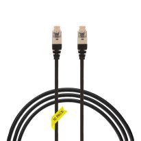 [004.300.2000.10PACK] 0.25m CAT6A RJ45 S/FTP THIN LSZH 30 AWG Network Cable | 10 Pack Black