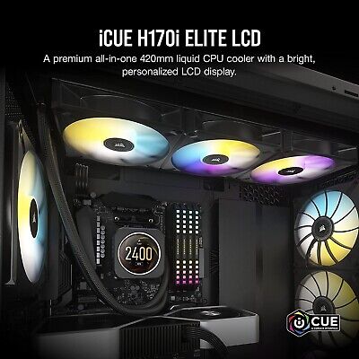[CW-9060063-WW] CW-9060063-WW Corsair iCUE H170i ELITE LCD Display Liquid CPU Cooler