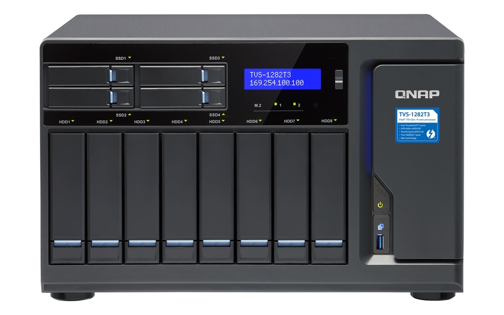 [TVS-1282T3-i5-16G] TVS-1282T3-i5-16G QNAP  12 Bay Diskless NAS i5-7500 Quad-core CPU 16GB RAM