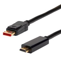 [022.002.0343] 022.002.0343 3m DisplayPort Male to HDMI® Male Cable | Supports 4K @60Hz as specified in HDMI 2.0