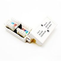[005.006.0030] Cat 6 Inline Coupler - Punch Down: White