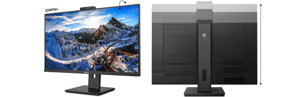 [326P1H] 31.5" IPS 2K Slim Bezel USB-C Docking Monitor with Pop-Up Webcam 326P1H