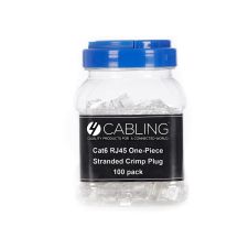 [005.002.0134] Cat 6 8 Position RJ45 One-Piece Modular Crimp Plug | Stranded | 100 Pack