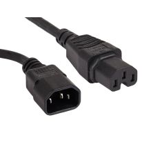[011.180.1102] 3M IEC C14 to C15 High Temperature Extension Cable | Black