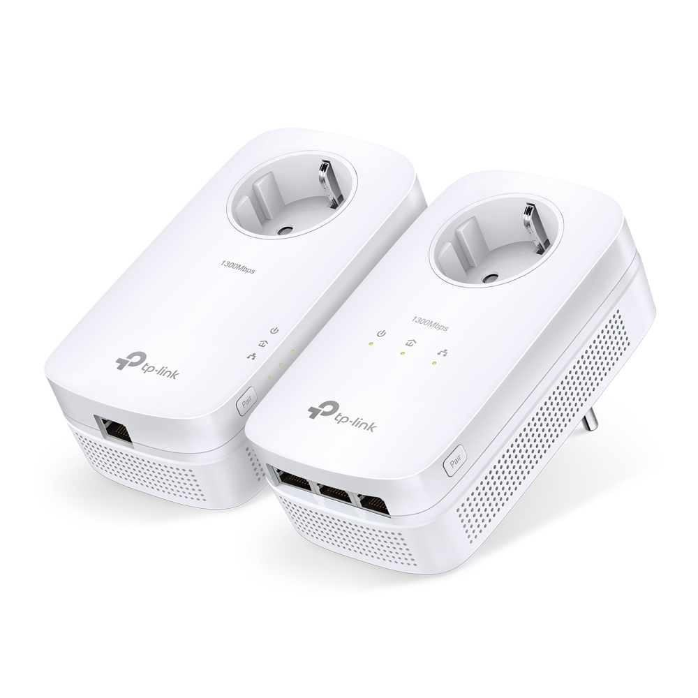 [TL-PA8033P KIT] TL-PA8033P KIT TP-Link  AV1300 3-Port Gigabit Passthrough Powerline Twin Pack