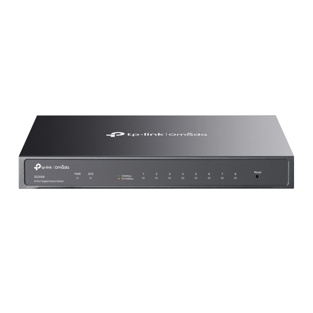 [SG2008] SG2008 TP-Link  JetStream 8-Port Gigabit Smart Switch PORT: 8× Gigabit RJ45 Ports: Desktop Steel Case, Static Routing,Omada