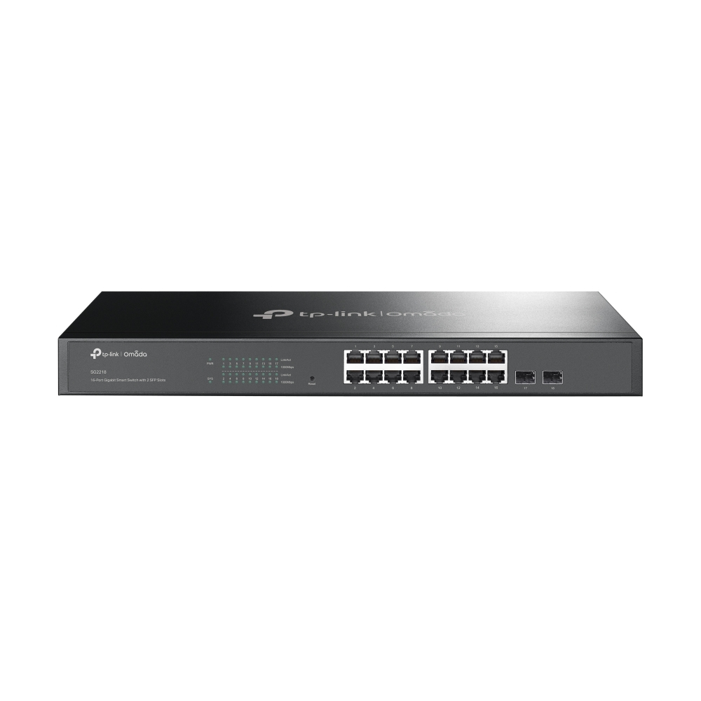[SG2218] SG2218 TP-Link  JetStream 16-Port Gigabit Smart Switch with 2 SFP Slots, Support Omada SDN, L2/L3/L4 QoS, Static Routing,Rack Mountable