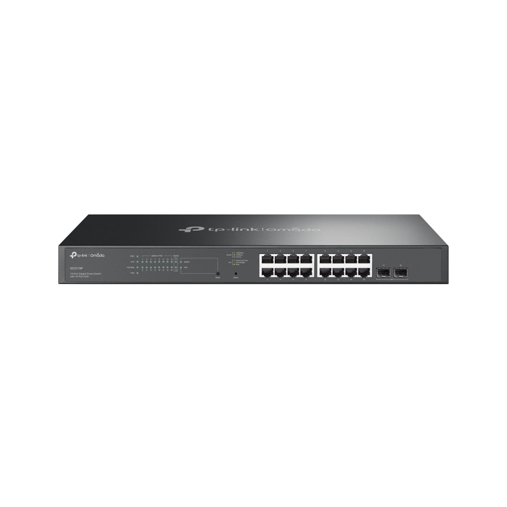 [SG2218P] SG2218P TP-Link  JetStream 18-Port Gigabit Smart Switch, 16-Port PoE+, Omada SDN, 2x GBit SFP Slots, 150W PoE Budget