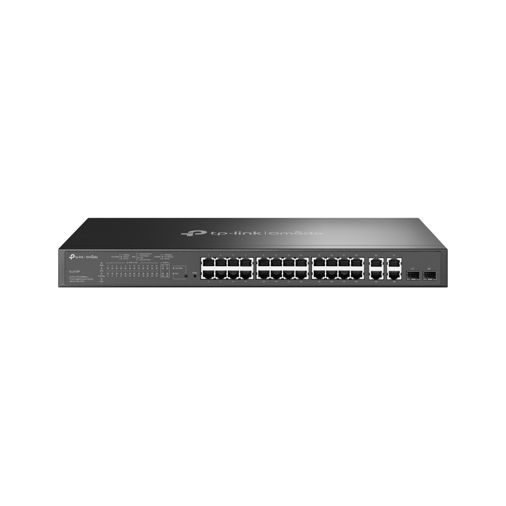 [SL2428P] SL2428P TP-Link T1500-28PCT (TL-) JetStream 24-Port 10/100Mbps + 4-Port Gigabit Smart PoE+ Switch, Omada
