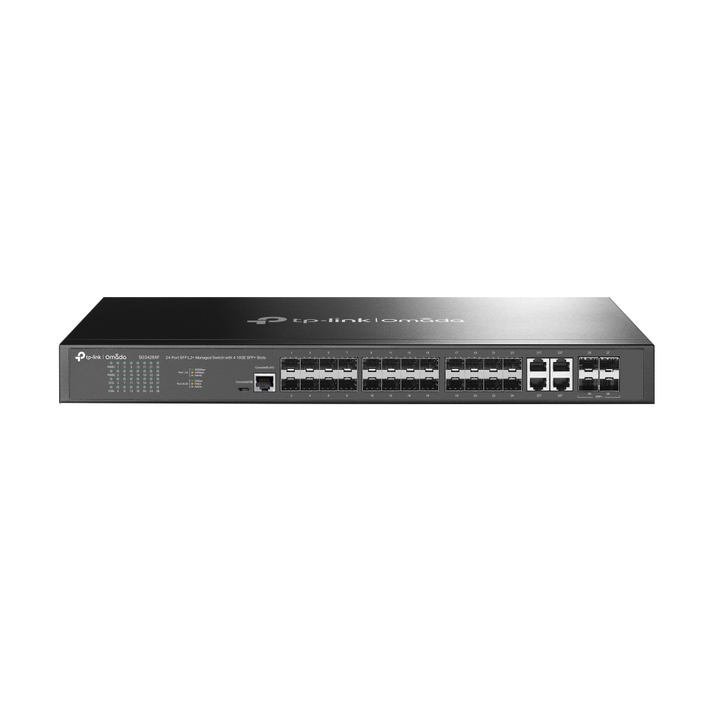 [SG3428XF] SG3428XF TP-Link  JetStream 24-Port SFP L2+ Managed Switch with 4 10GE SFP+ Slots  Omada