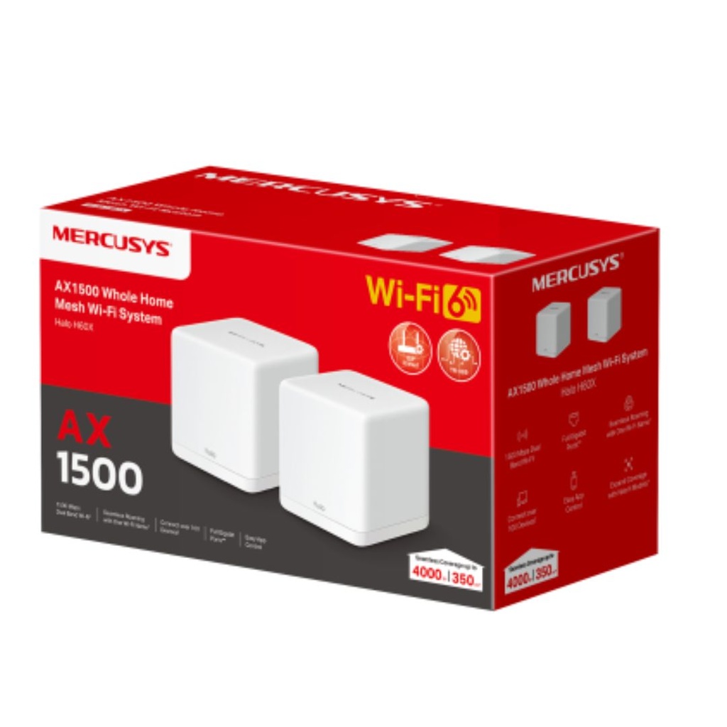 [Halo H60X(2-pack)] Halo H60X(2-pack) Mercusys  AX1500 Whole Home Mesh Wi-Fi 6 System