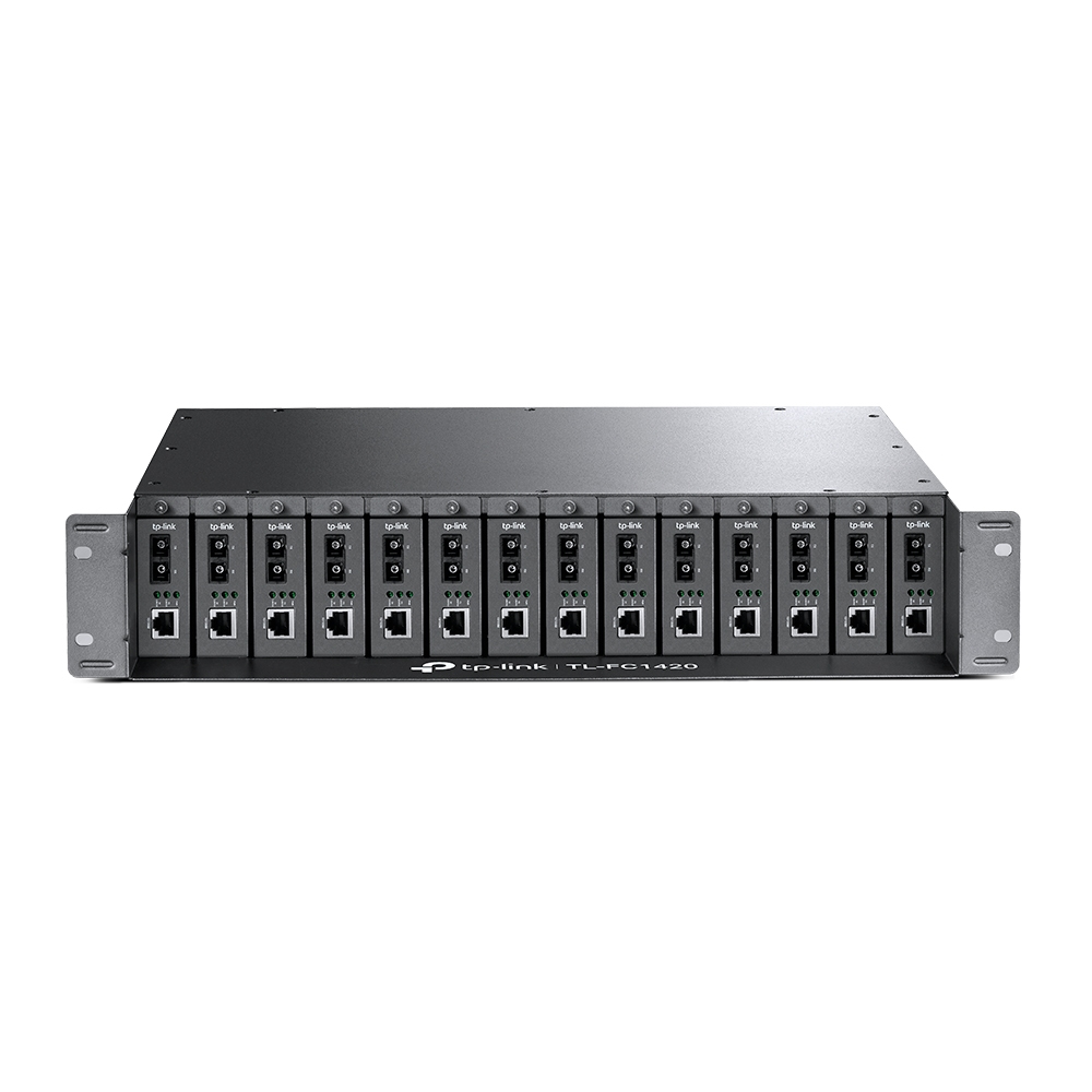 [FC1420] FC1420 TP-Link  14-Slot Rackmount Chassis For Media Converters, Optional Redundant Power Supply, Hot Swappable, Compatible With TL-FCXXX 1.0